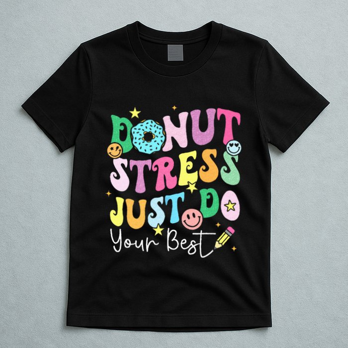 Groovy Donut Stress Just Do Your Best Test Day T-Shirt