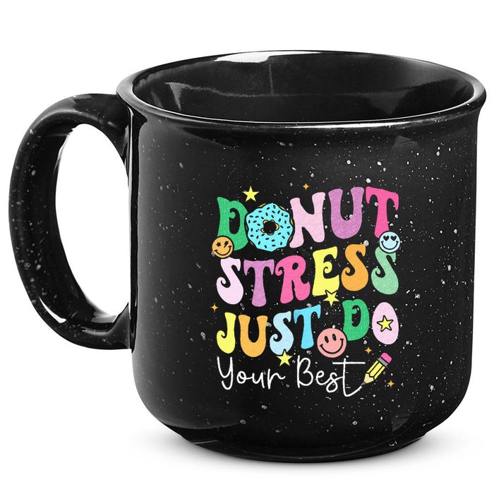 Groovy Donut Stress Just Do Your Best Test Day 15oz Campfire Ceramic Mug