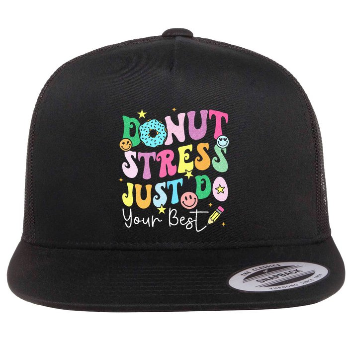 Groovy Donut Stress Just Do Your Best Test Day Flatbill Hat