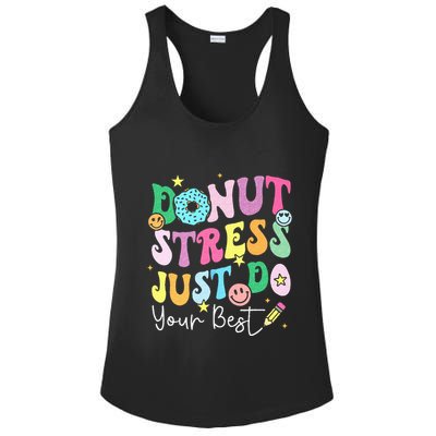Groovy Donut Stress Just Do Your Best Test Day Ladies PosiCharge Competitor Racerback Tank