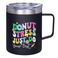 Groovy Donut Stress Just Do Your Best Test Day 12oz Stainless Steel Coffee Mug