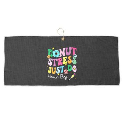 Groovy Donut Stress Just Do Your Best Test Day Large Microfiber Waffle Golf Towel