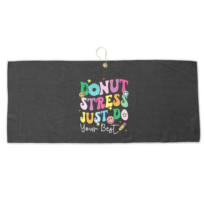 Groovy Donut Stress Just Do Your Best Test Day Large Microfiber Waffle Golf Towel