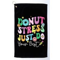 Groovy Donut Stress Just Do Your Best Test Day Golf Towel