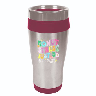 Groovy Donut Stress Just Do Your Best Test Day 16oz Travel Tumbler