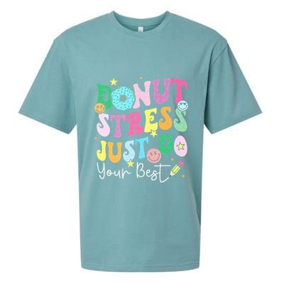 Groovy Donut Stress Just Do Your Best Test Day Sueded Cloud Jersey T-Shirt