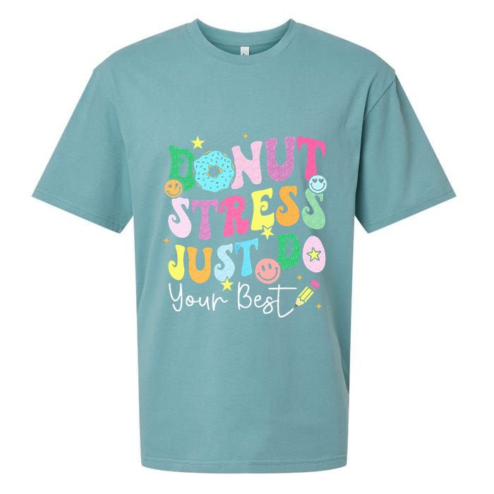 Groovy Donut Stress Just Do Your Best Test Day Sueded Cloud Jersey T-Shirt