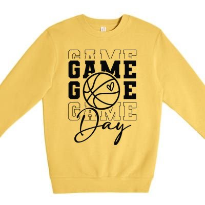 Game Day Sport Lover Mothers Day Basketball Mom Women Girl Premium Crewneck Sweatshirt