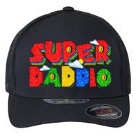 Gamer Dad Super Daddio Father's Day Funny Gift Flexfit Unipanel Trucker Cap