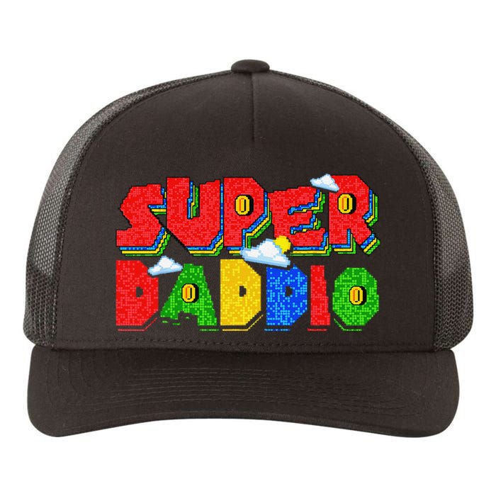 Gamer Dad Super Daddio Father's Day Funny Gift Yupoong Adult 5-Panel Trucker Hat