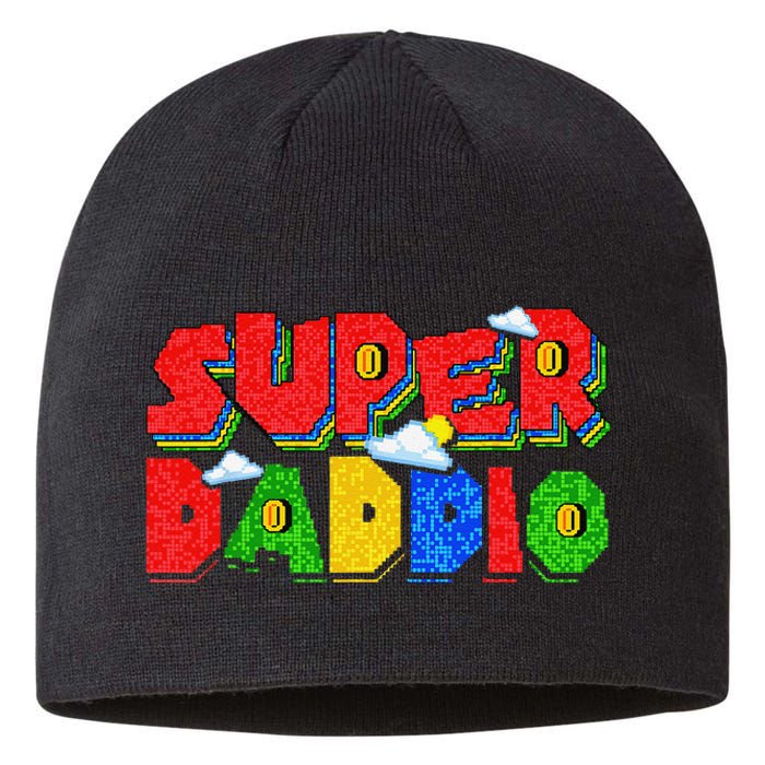 Gamer Dad Super Daddio Father's Day Funny Gift Sustainable Beanie