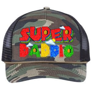 Gamer Dad Super Daddio Father's Day Funny Gift Retro Rope Trucker Hat Cap