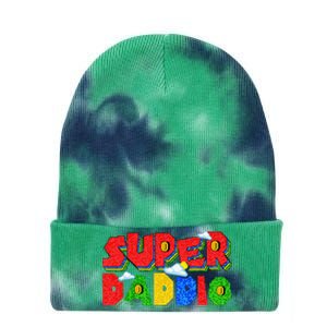 Gamer Dad Super Daddio Father's Day Funny Gift Tie Dye 12in Knit Beanie