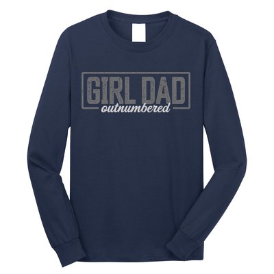Girl Dad Shirt For Men Father's Day Outnumbered Girl Dad Long Sleeve Shirt