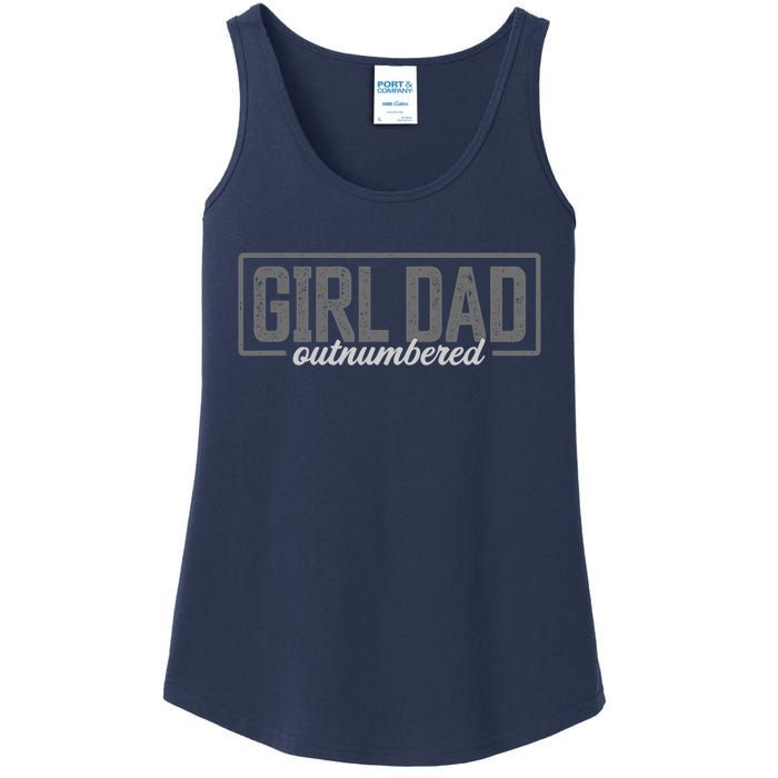 Girl Dad Shirt For Men Father's Day Outnumbered Girl Dad Ladies Essential Tank