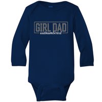 Girl Dad Shirt For Men Father's Day Outnumbered Girl Dad Baby Long Sleeve Bodysuit