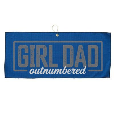 Girl Dad Shirt For Men Father's Day Outnumbered Girl Dad Large Microfiber Waffle Golf Towel