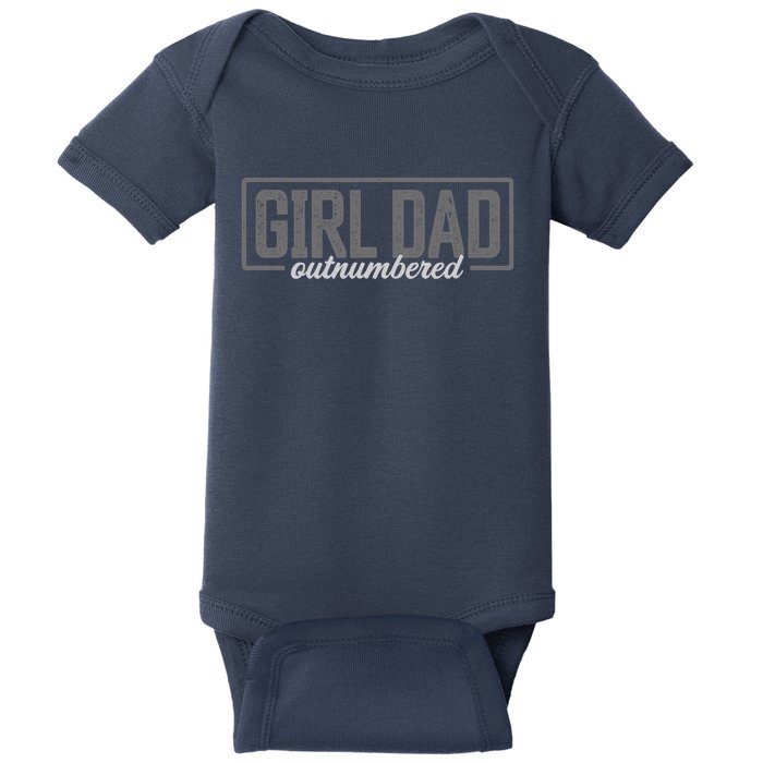 Girl Dad Shirt For Men Father's Day Outnumbered Girl Dad Baby Bodysuit