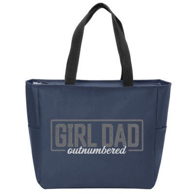 Girl Dad Shirt For Men Father's Day Outnumbered Girl Dad Zip Tote Bag