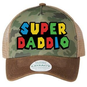 Gamer Dad Super Daddio Fathers Day Funny Gift Legacy Tie Dye Trucker Hat