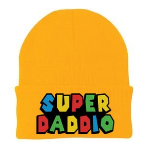 Gamer Dad Super Daddio Fathers Day Funny Gift Knit Cap Winter Beanie