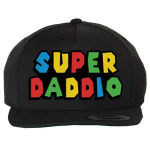 Gamer Dad Super Daddio Fathers Day Funny Gift Wool Snapback Cap