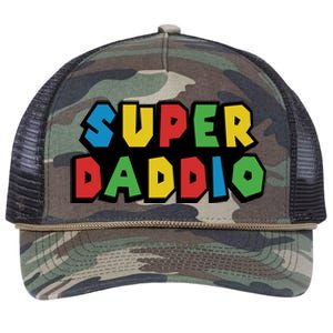 Gamer Dad Super Daddio Fathers Day Funny Gift Retro Rope Trucker Hat Cap