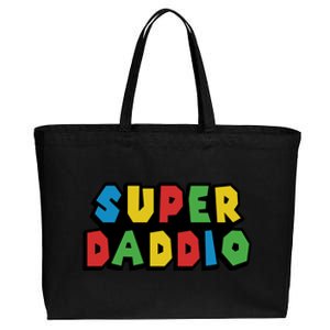 Gamer Dad Super Daddio Fathers Day Funny Gift Cotton Canvas Jumbo Tote