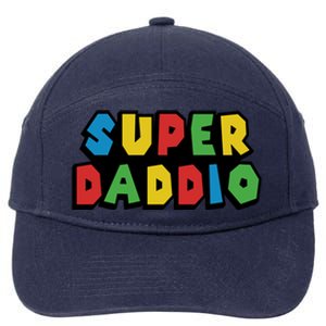 Gamer Dad Super Daddio Fathers Day Funny Gift 7-Panel Snapback Hat