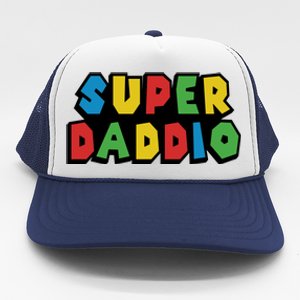 Gamer Dad Super Daddio Fathers Day Funny Gift Trucker Hat