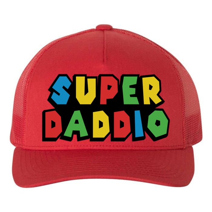 Gamer Dad Super Daddio Fathers Day Funny Gift Yupoong Adult 5-Panel Trucker Hat