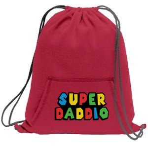 Gamer Dad Super Daddio Fathers Day Funny Gift Sweatshirt Cinch Pack Bag