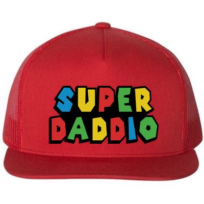 Gamer Dad Super Daddio Fathers Day Funny Gift Flatbill Hat