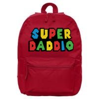 Gamer Dad Super Daddio Fathers Day Funny Gift 16 in Basic Backpack