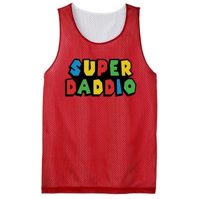 Gamer Dad Super Daddio Fathers Day Funny Gift Mesh Reversible Basketball Jersey Tank