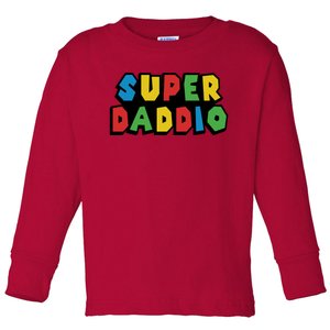 Gamer Dad Super Daddio Fathers Day Funny Gift Toddler Long Sleeve Shirt