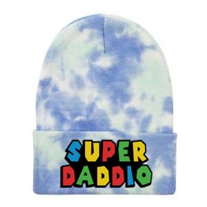 Gamer Dad Super Daddio Fathers Day Funny Gift Tie Dye 12in Knit Beanie