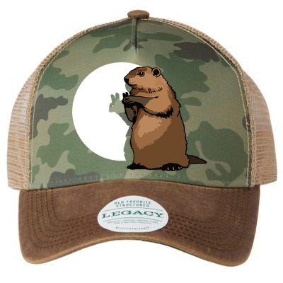 Groundhog Day Shadow Puppet Funny Gift Legacy Tie Dye Trucker Hat