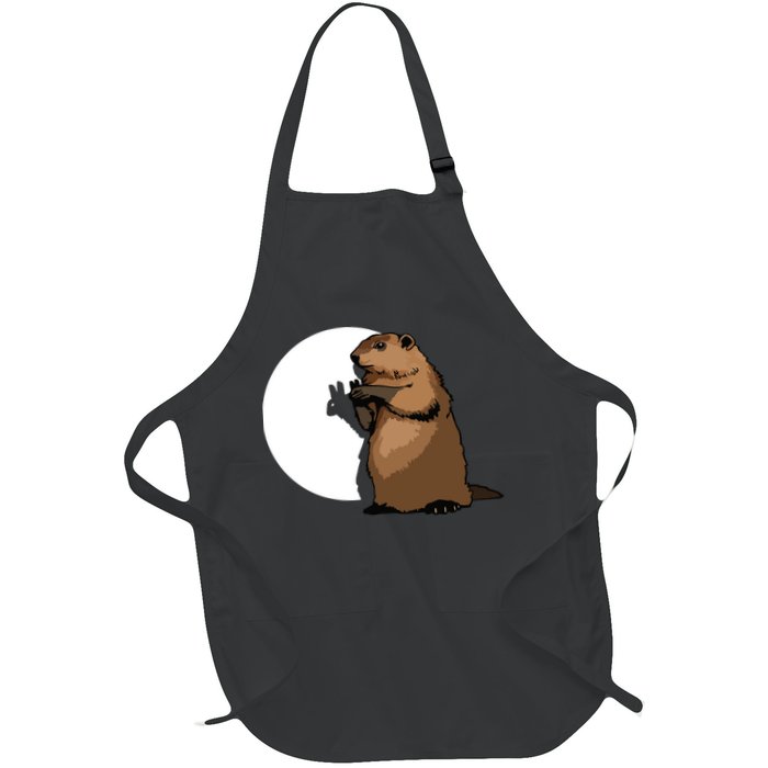 Groundhog Day Shadow Puppet Funny Gift Apron