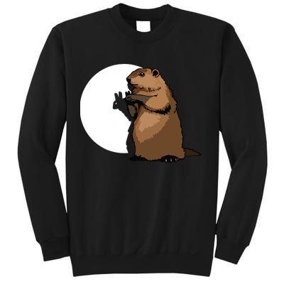 Groundhog Day Shadow Puppet Funny Gift Sweatshirt