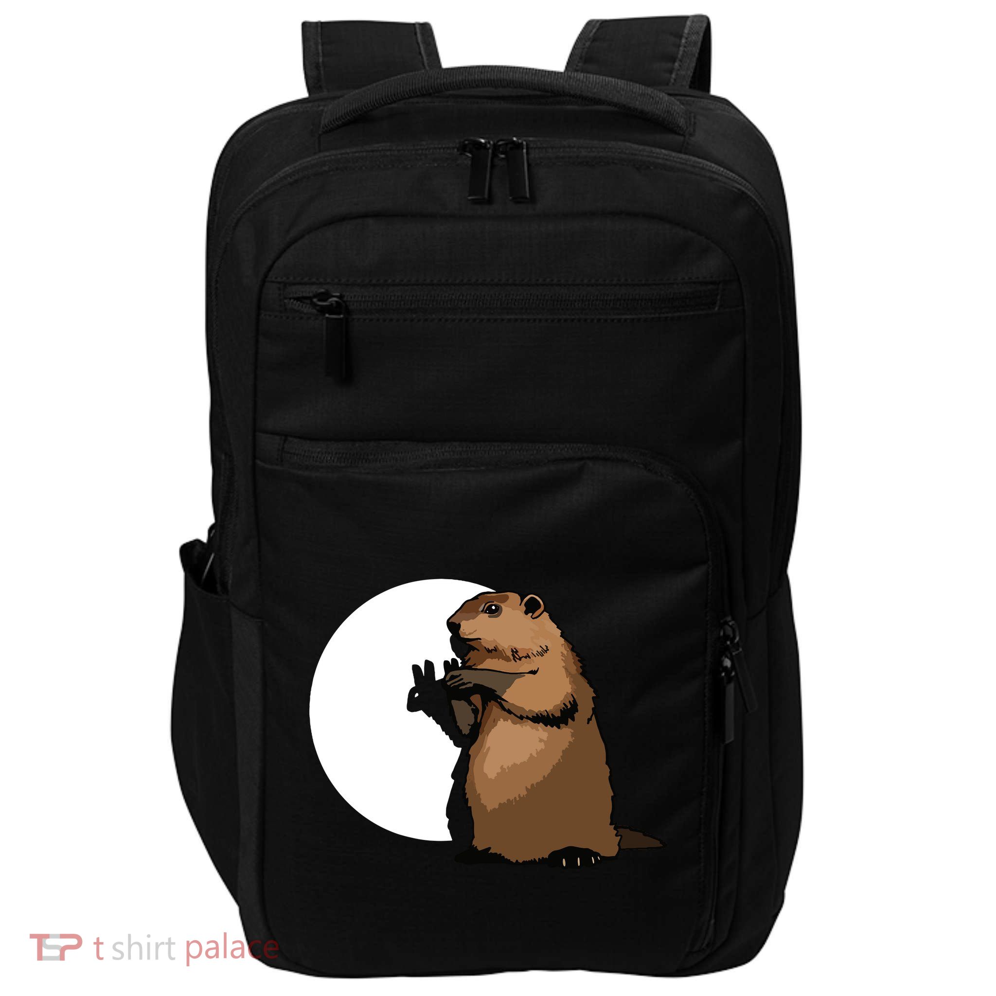 Groundhog Day Shadow Puppet Funny Gift Impact Tech Backpack