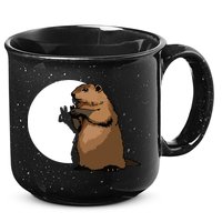 Groundhog Day Shadow Puppet Funny Gift 15oz Campfire Ceramic Mug