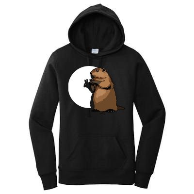 Groundhog Day Shadow Puppet Funny Gift Women's Pullover Hoodie
