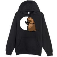 Groundhog Day Shadow Puppet Funny Gift Premium Pullover Hoodie