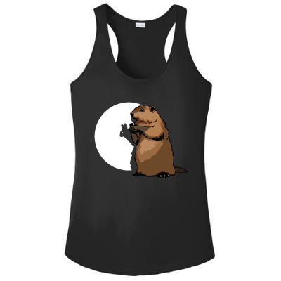 Groundhog Day Shadow Puppet Funny Gift Ladies PosiCharge Competitor Racerback Tank