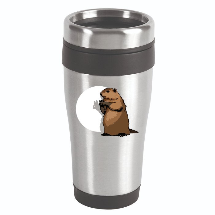Groundhog Day Shadow Puppet Funny Gift 16oz Travel Tumbler