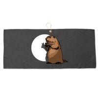 Groundhog Day Shadow Puppet Funny Gift Large Microfiber Waffle Golf Towel