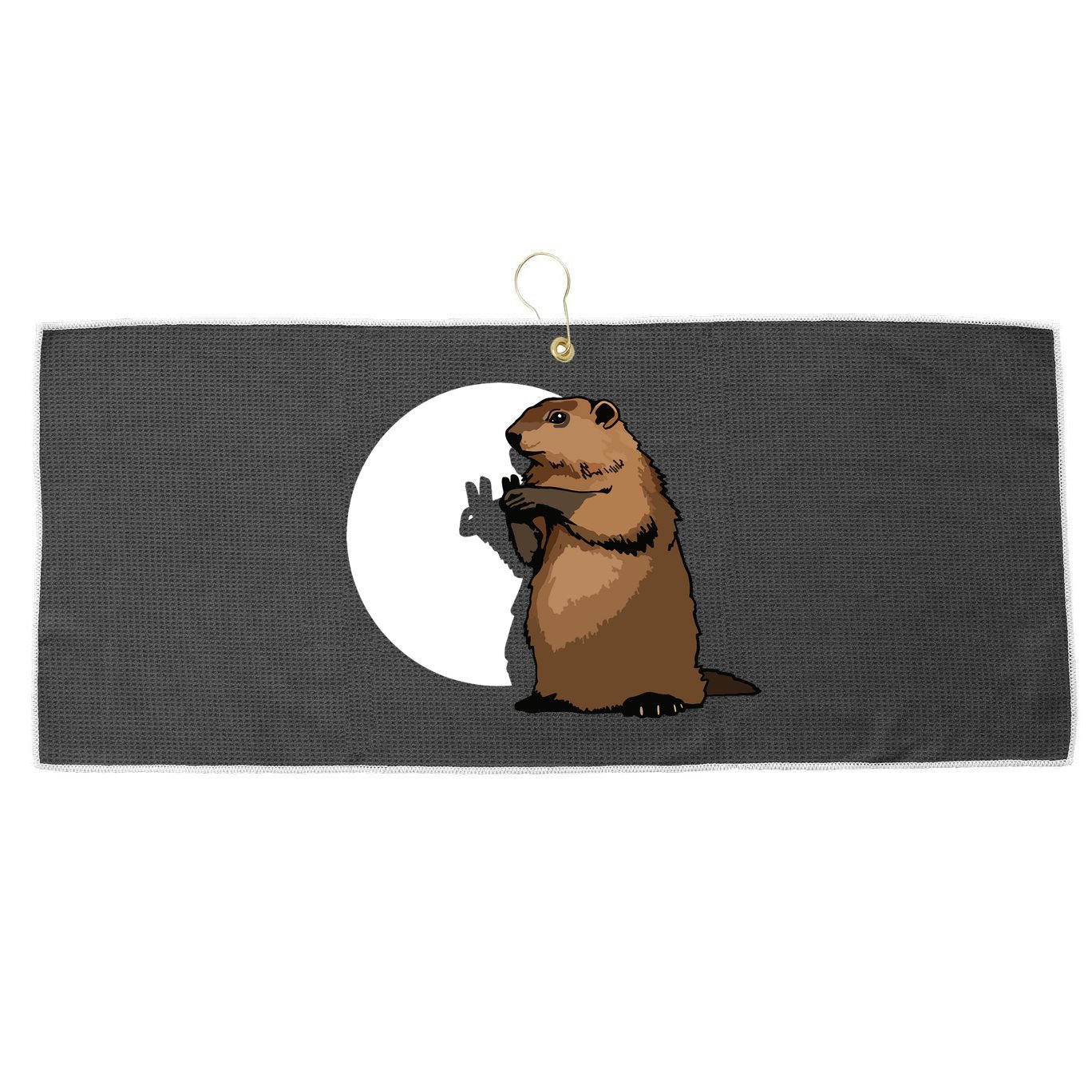 Groundhog Day Shadow Puppet Funny Gift Large Microfiber Waffle Golf Towel