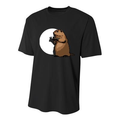 Groundhog Day Shadow Puppet Funny Gift Youth Performance Sprint T-Shirt