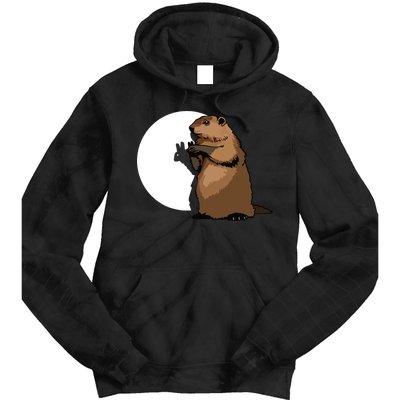 Groundhog Day Shadow Puppet Funny Gift Tie Dye Hoodie
